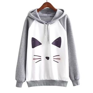 Women’s Cat Hooded Sweatshirt | Cute Cat Sweater